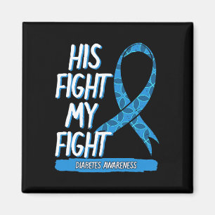Diabetes Awareness Blue Fight Ribbon DM Diabetic G Magnet