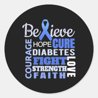 Diabetes Awareness Blue Ribbon Diabetes Classic Round Sticker