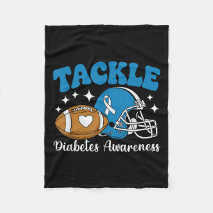 Diabetes Awareness Blue Ribbon Type 1 Diabetic Fig Fleece Blanket