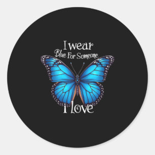 Diabetes Awareness Butterfly Family Support T1d Wo Classic Round Sticker