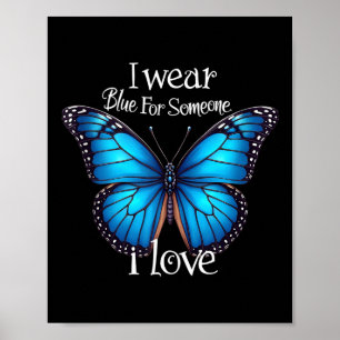 Diabetes Awareness Butterfly Family Support T1d Wo Poster