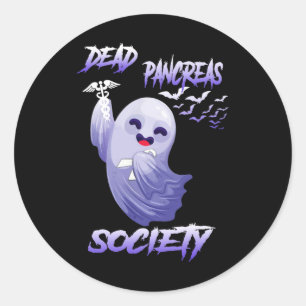 Diabetes Awareness Dead Pancreas Society Ghost Hal Classic Round Sticker