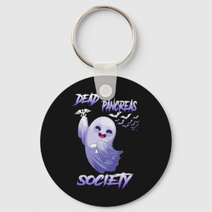Diabetes Awareness Dead Pancreas Society Ghost Hal Key Ring