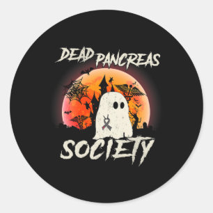 Diabetes Awareness Dead Pancreas Society Halloween Classic Round Sticker