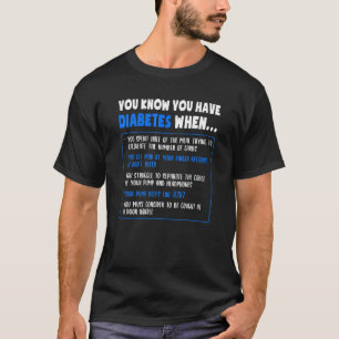 Diabetes Awareness Diabetes Type 1 Funny Pun Or Qu T-Shirt