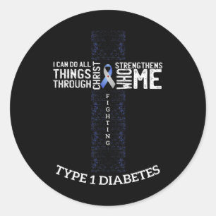 Diabetes Awareness Diabetic Warrior Gift Tee Classic Round Sticker
