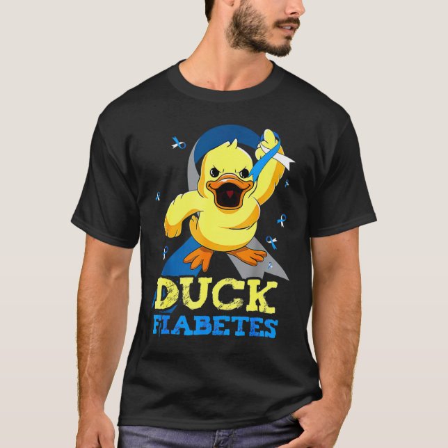 Diabetes Awareness Duck Fiabetes For Mens  T-Shirt (Front)