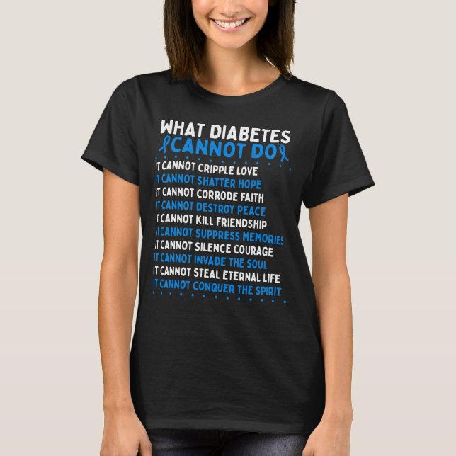 Diabetes Awareness Fighter Warrior Ribbon T-Shirt (Front)