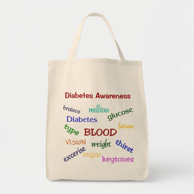 Diabetes Awareness Grocery Tote (Front)