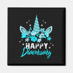 Diabetes Awareness Happy Diaversary Unicorn Cute T Magnet