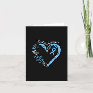 Diabetes Awareness Heart Blue Ribbon Diabetes Awar Card