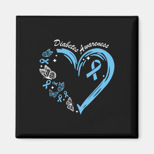 Diabetes Awareness Heart Blue Ribbon Diabetes Awar Magnet