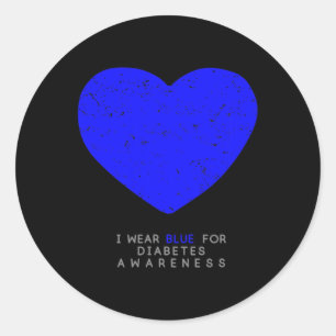 Diabetes Awareness Heart  Classic Round Sticker