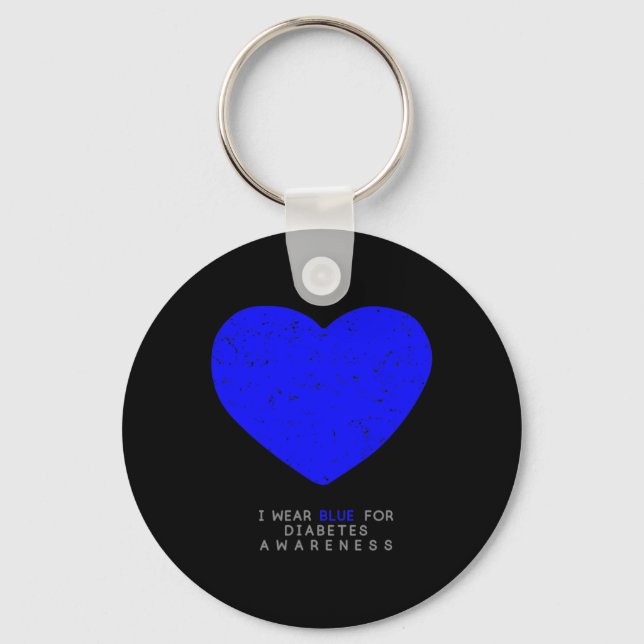 Diabetes Awareness  Heart Key Ring (Front)