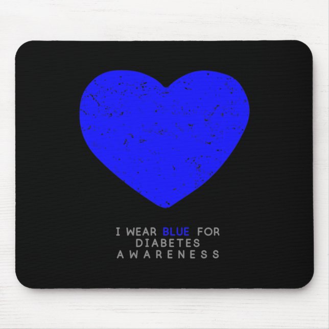 Diabetes Awareness Heart  Mouse Pad (Front)