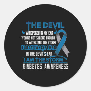 Diabetes Awareness I Am The Storm Devil Classic Round Sticker