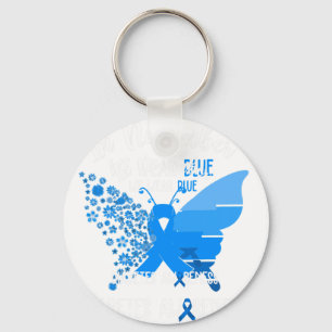 Diabetes Awareness  In November We Wear Blue Butte Key Ring