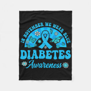 Diabetes Awareness In November We Wear Blue Groovy Fleece Blanket