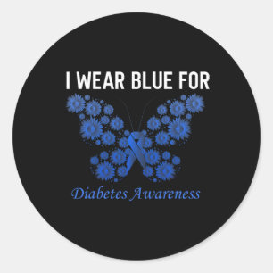 diabetes awareness in november we wear blue hope classic round sticker