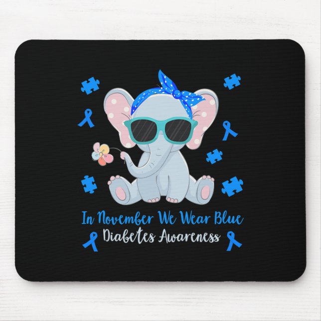 Diabetes Awareness In November We Wear Blue Kids T Mouse Pad (Front)