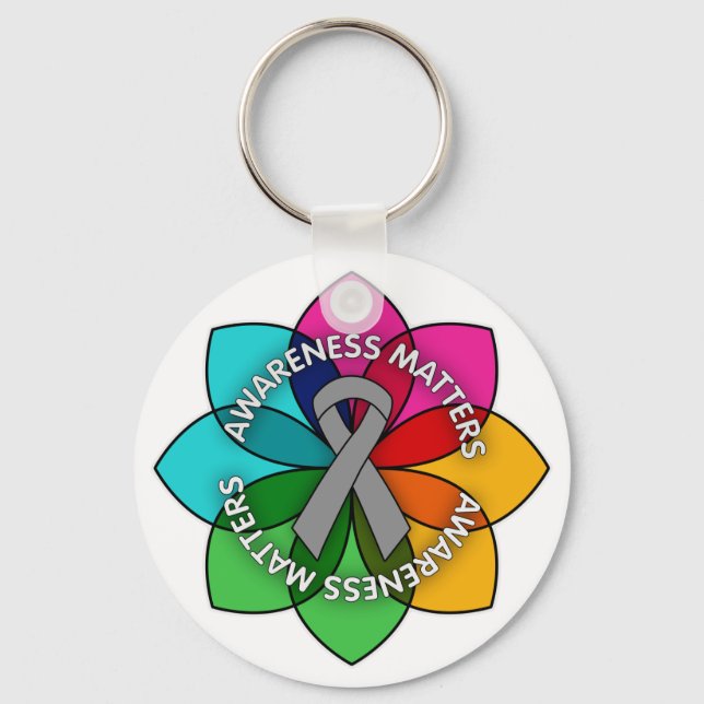 Diabetes Awareness Matters Petals Key Ring (Front)