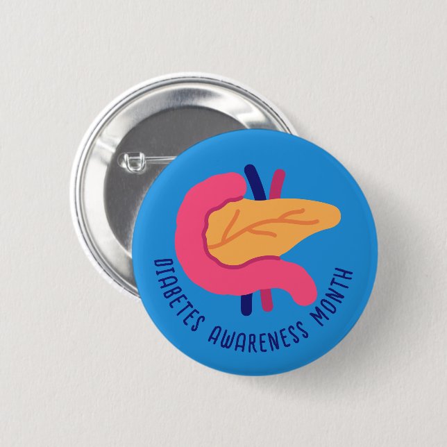 Diabetes Awareness Month 6 Cm Round Badge (Front & Back)