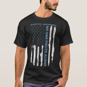 Diabetes Awareness Month American Flag Warrior T1  T-Shirt