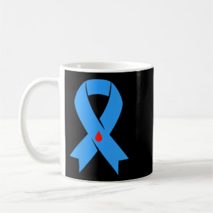 Diabetes Awareness Month Blue Love Ribbon Support Coffee Mug