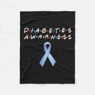 Diabetes Awareness Month Blue Ribbon Diabetic Appa Fleece Blanket