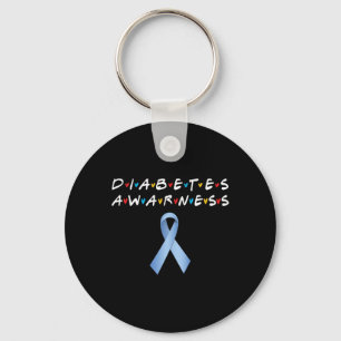 Diabetes Awareness Month Blue Ribbon Diabetic Appa Key Ring