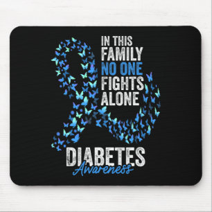 Diabetes Awareness Month Butterflies Blue Ribbon Mouse Pad