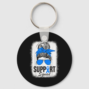 Diabetes Awareness Month Flag Blue Ribbon T1d Type Key Ring