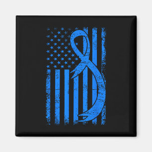 Diabetes Awareness Month Flag Blue Ribbon T1d Type Magnet