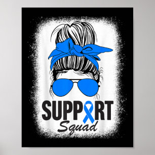 Diabetes Awareness Month Flag Blue Ribbon T1d Type Poster