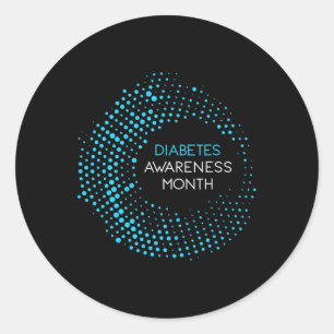 Diabetes Awareness Month For T1 and T2 Diabetics Classic Round Sticker