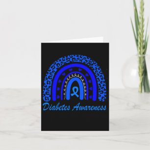Diabetes Awareness Month Leopard Rainbow Women Card
