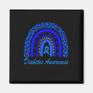Diabetes Awareness Month Leopard Rainbow Women Magnet