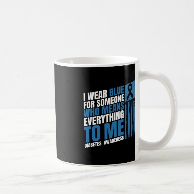 Diabetes Awareness Month Messy Bun Mother T1 T2  Coffee Mug (Right)
