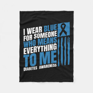 Diabetes Awareness Month Messy Bun Mother T1 T2 Fleece Blanket