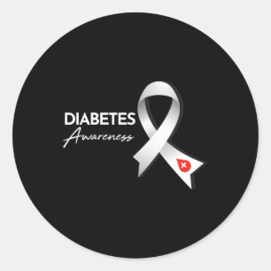 Diabetes Awareness Month November Diabetic Ribbon  Classic Round Sticker