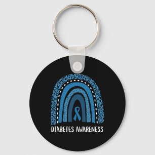 Diabetes Awareness Month Retro Rainbow T1 T2 1 Key Ring