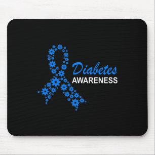 Diabetes Awareness Month Ribbon Flowers Women Mouse Pad