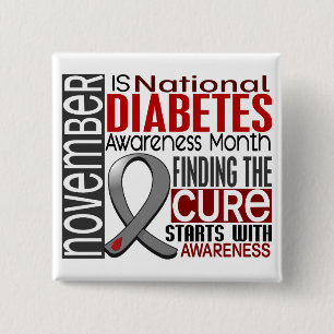 Diabetes Awareness Month Ribbon I2.5 15 Cm Square Badge