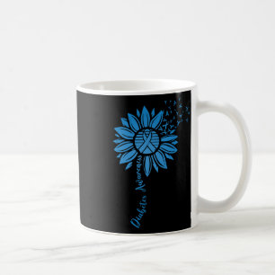 Diabetes Awareness Month Sunflower Blue Ribbon Sup Coffee Mug