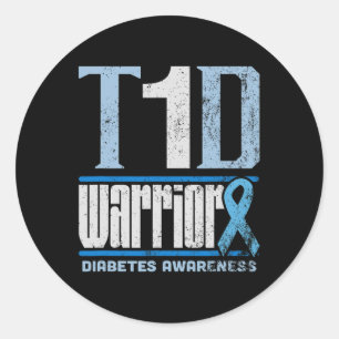 Diabetes awareness month T1D Diabetes warrior Classic Round Sticker