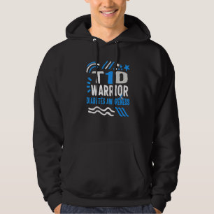 Diabetes Awareness Month T1d Warrior Diabetic Supp Hoodie