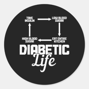 Diabetes Awareness Month Type 1 T1d Funny Diabetic Classic Round Sticker