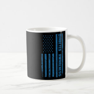 Diabetes Awareness Month Vintage American Flag T1 Coffee Mug