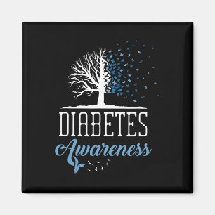 Diabetes Awareness Month Vintage Butterfly T1 T2 Magnet
