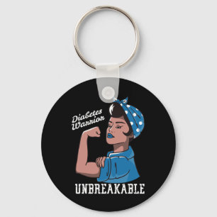Diabetes Awareness Month Woman Unbreakable Mother Key Ring
